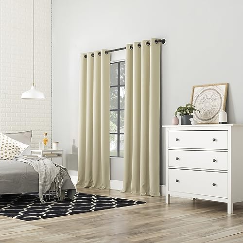 Sun Zero Nordic 2-Pack Theater Grade Noise Reducing Extreme 100% Blackout Grommet Curtain Panel Pair, 52" x 96, Cream Off-White by Sun Zero - Image 6