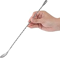 Vista 11 de Restaurantware Bar Lux - Cuchara de barra de 12 pulgadas, 1 cuchara agitadora de cóctel con mango de sacacorchos, cuchara mezcladora larga de acero