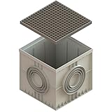 22x22 Inch Large Catch Basin with Galvanized Stamped Steel Grate Complete Package