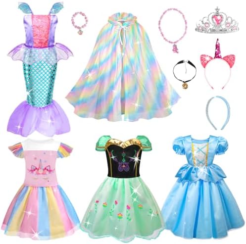 Meland Princess Dress Up – Princess Dress for Girls with Princess Toys, Christmas Birthday Gift for Toddler Girls Age 3-8