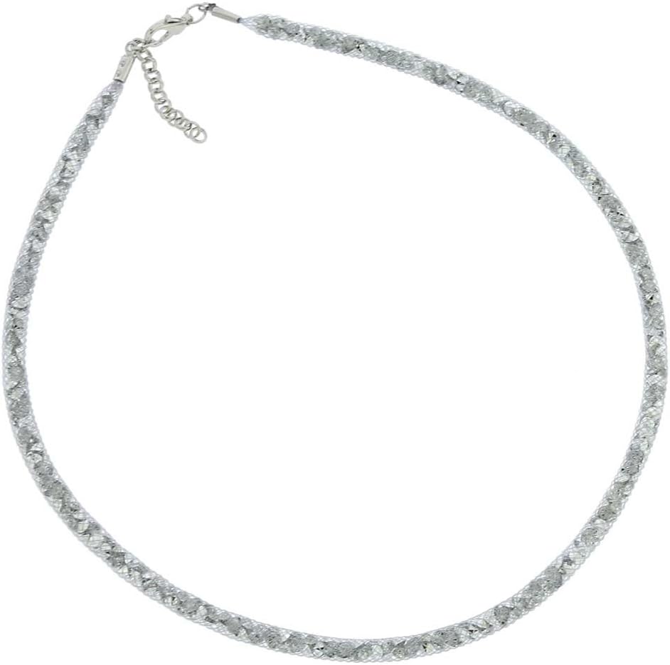 Glass Of Venice Thin Murano Glass Necklace Eleganza - Silver