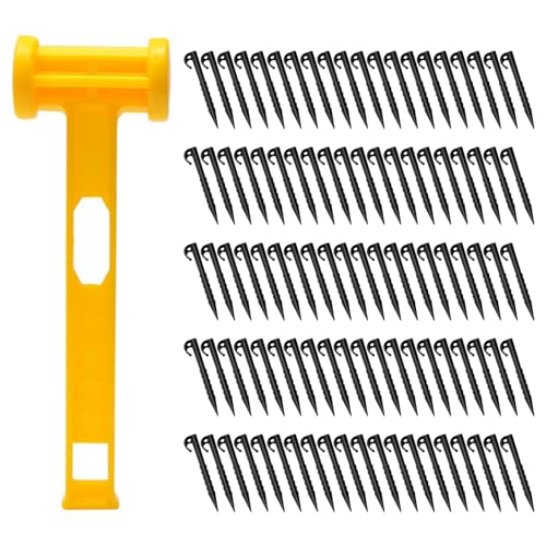 Piquet de tente avec marteau d'ancrages pour camping et jardin