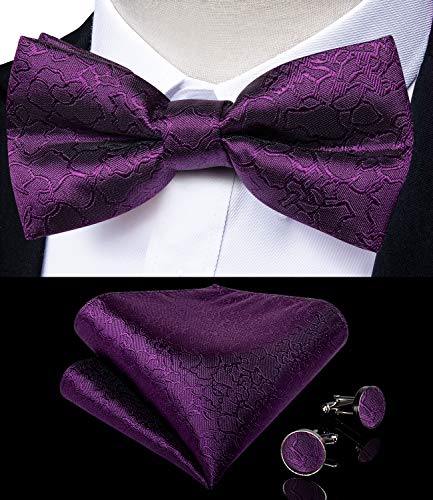 Image of DiBanGu Paisley Bow Tie and Supenders for Men Tuxedo Heavy Duty 6 Clips Suspender Adjustable Y-Shape Mens Trouser Braces