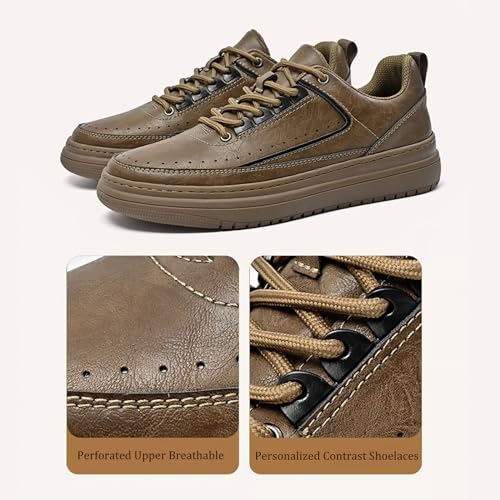 Mens Dress Sneakers Leather Fashion Sneaker Non Slip Comfortable Dress Shoes for Men Casual Oxford Sneaker Shoes3