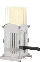 Caixa para fazer kebab de 49 furos com facas, máquina de espeto de carne de aço inoxidável, ferramenta de churrasco rápida para fazer espetos, fácil de desmontar, durável e lavável na lava-louças para