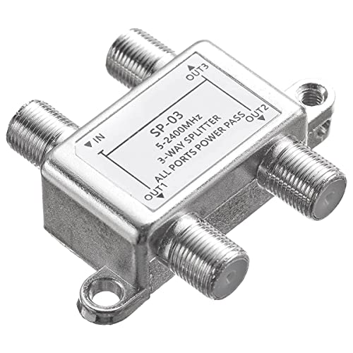 Mcclellanty 3 Way Coaxial Cable Splitter 5-2400MHz Works with CATV, STB Box, Satellite, Antenna System, Broadband Internet, Network