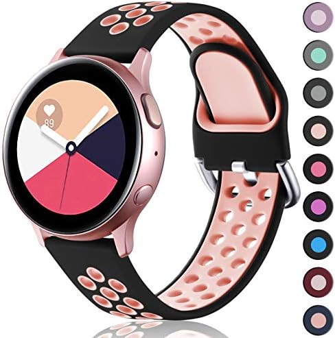 Amazon Com Geak Compatible With Samsung Watch 5 Band Galaxy Watch 5 Pro Bands Samsung Watch 4 Band 40mm 44mm Galaxy Watch Active 2 40mm 44mm mm Breathable Silicone Sport Watch Strap Women Men Small Black Pink Cell