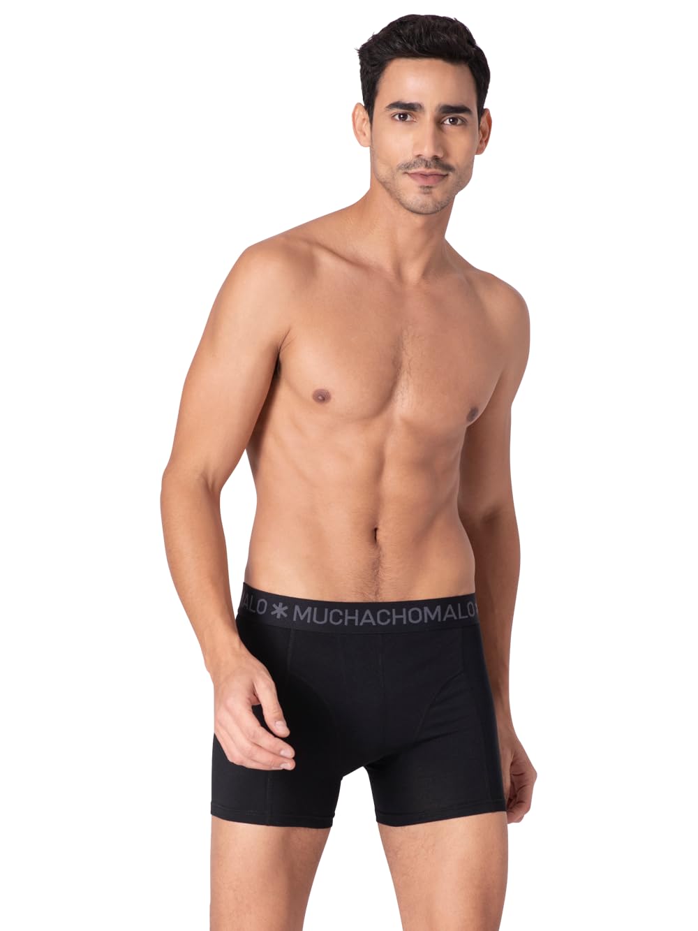 Muchachomalo Uomo Boxer 3-Pack, Tinta Unita, Cotone, Fascia Elastica