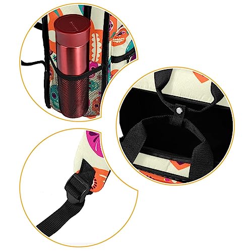 Sac à dos pour garçons tête de mort mexicaine réglable multicolore