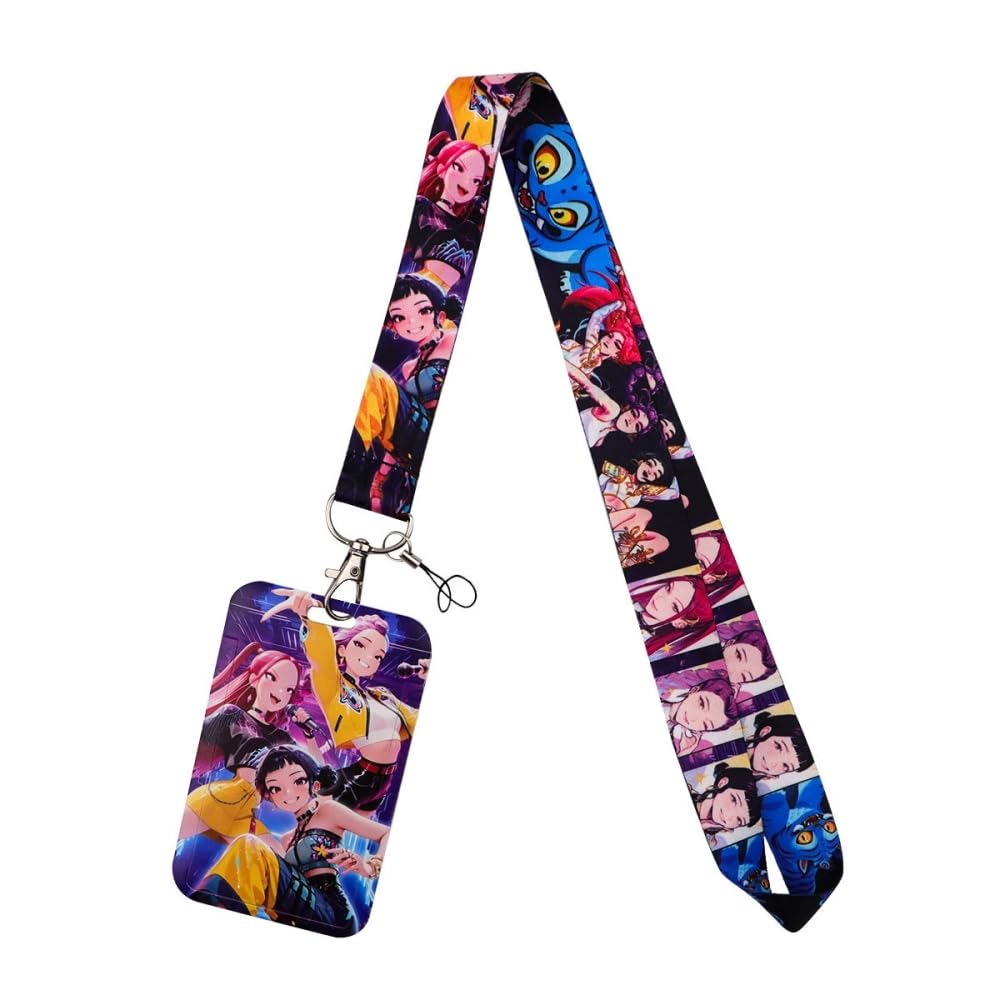 FEIFEI'S BOW Katseye Lanyards for Neck with Card Holder, Plastic ID Card Holder and Lanyard, Name Badge Holders with Lanyard for ID Cards, Office, School, Bus Passes (Kpop) โ image 1