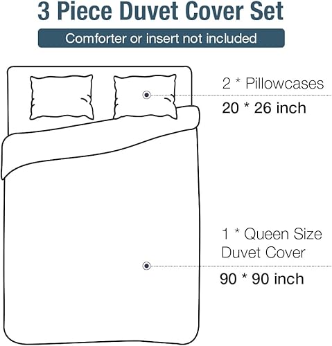 Miniatura 8 de Lekesky Juego de funda de edredón tamaño Queen, de microfibra suave, estilo azteca, azul, bohemio, tamaño Queen, con cierre de cremallera, lazos en