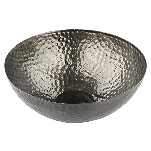 Macosa Hhome, ciotola decorativa in design moderno, metallo antracite, stile marocchino / bocciardato, porta-candele, decorazione da tavola, porta snack, portafrutta, accessorio domestico