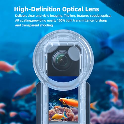 Image of Waterproof Case Compatible with Insta 360 X5, 50 Meter Underwater Housing with PC Material, Panoramic Splicing, AR Coating, Protective Cloth Cover, Y-Shaped Base (YH-360 X5)