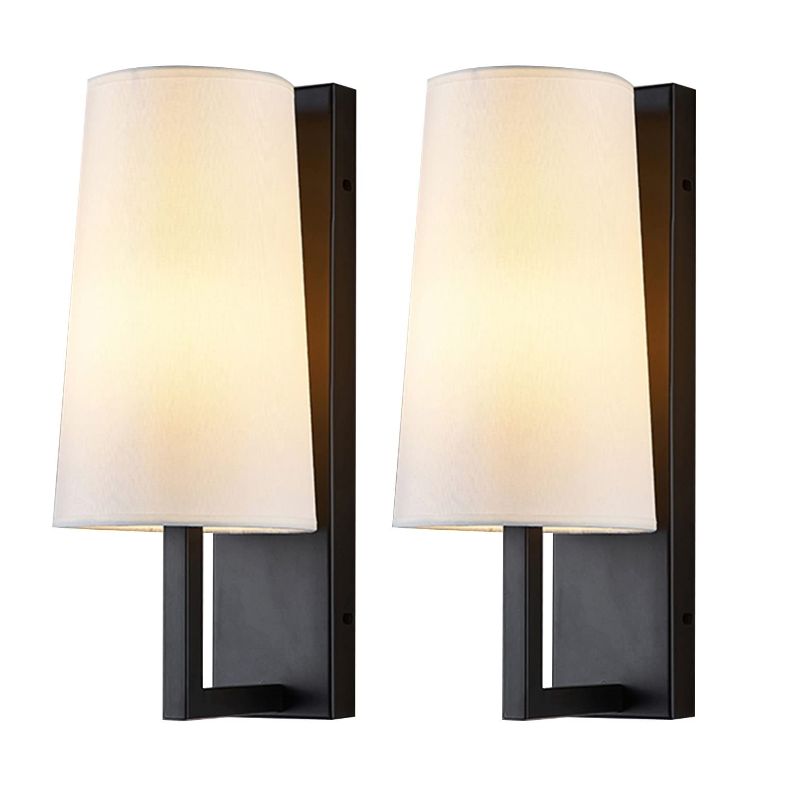 HELCEKOU Wireless Remote Control Dimmable Wall Sconce Set of 2 Battery Powered Light Fixtures for Farmhouse Bedroom Bedside Study Reading No Wiring Required