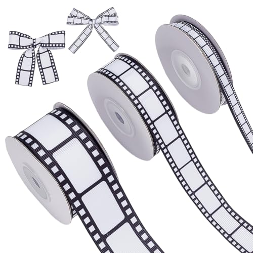 FINGERINSPIRE 3 Rouleau de Rubans de Film 27 m Rubans de Film 10/22/38mm Bordure de Films Noir et...