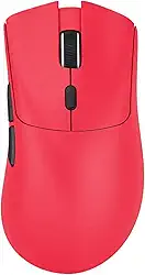 Mouse Gamer ATTACK SHARK R1 Branco Sem Fio 18000 DPI Sensor PAW3311 RGB Recarregável – Alta Precisão e Design Ergonômico (Vermelho)