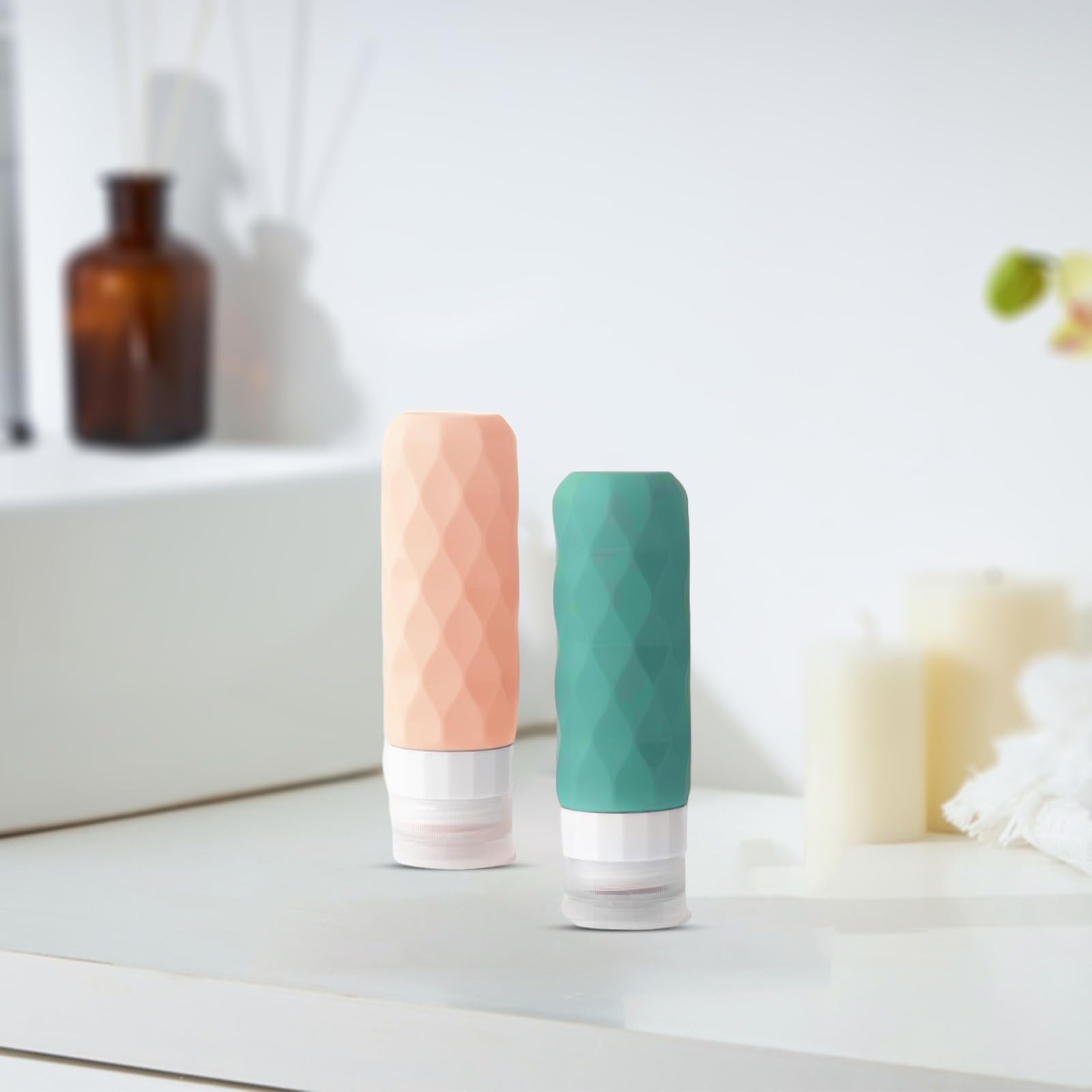 INSIME Silicone travel bottles for toiletries | Refillable travel containers for toiletries makeup shampoo container | Leak Proof Travel Size Toiletry bottles for travelling | Travel essentials kit