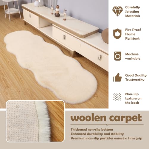 Tapete decorativo blanco de felpa 2x6 pies miniatura 6
