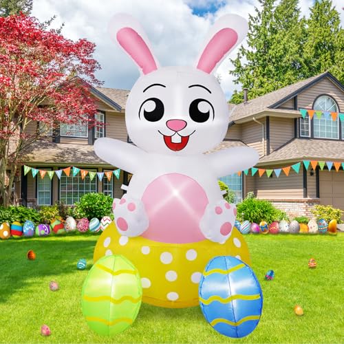 B&D 4FT Easter Inflatables Outdoor Decorations, Blow Up...
