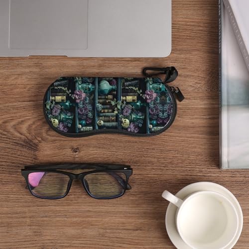 Image of Sunglasses Soft Case, Cute Ultra Light Portable Neoprene Zipper Eyeglass Glasses Case with Belt Clip for Men Women
