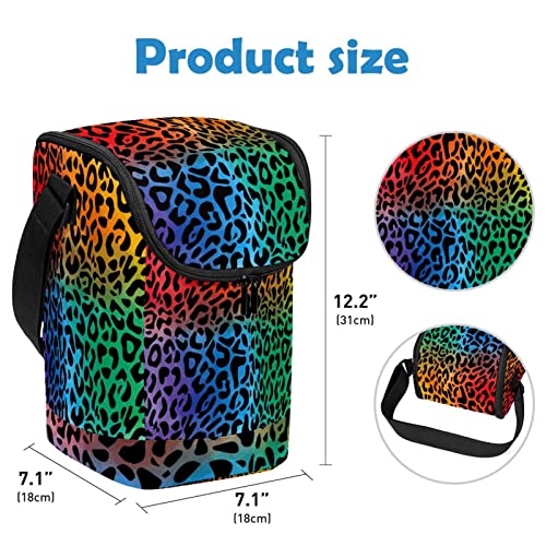 Bolsa de almuerzo de leopardo morado y verde para mantener tu comida ordenada 4