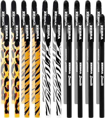 Stylo à bille Zebra Doodler'z stick 1,0 mm noir motif animal lot de 40