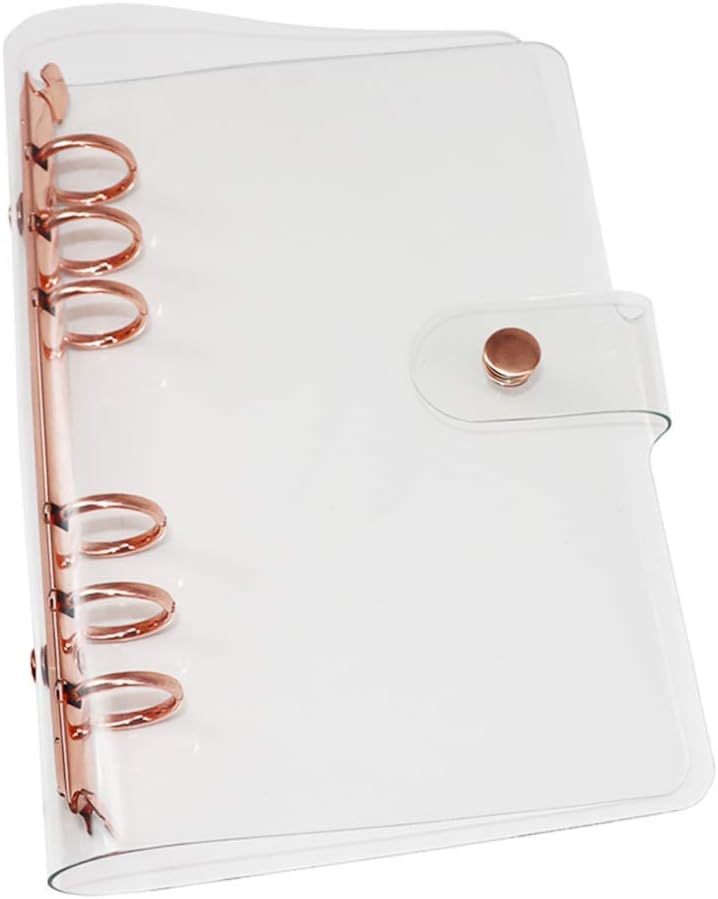 6 Pieces Rainbow Clear Notebook Binders 6Ring Planner Binder Soft PVC Binder