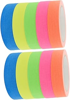 Ciieeo 10 Rolos De Fita Fluorescente De Algodão Fita Luminosa Que Brilha No Escuro Fita Adesiva Adereços De Papel Texturizado