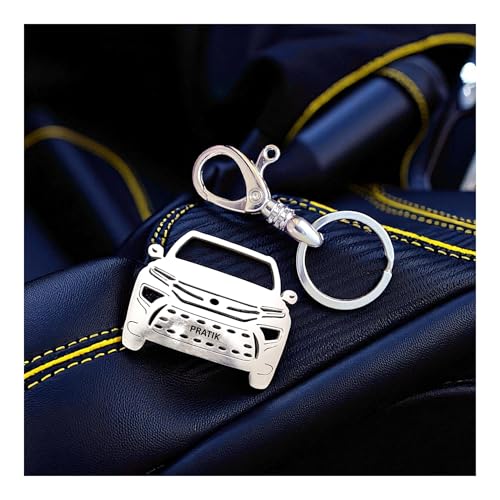 Image of Premium Stainless Steel Car Keychain | Personalized Custom Name Keyring | Stylish Car Shape Metal Key Holder made for Toyota Fortuner, Legender, Innova Crysta, Hycross, urban cruiser hyryder