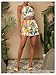 SweatyRocks Women's Tie Backless Tropical Print Halter Top and Shorts 2 Piece Vacation Outfits Multicolor Small