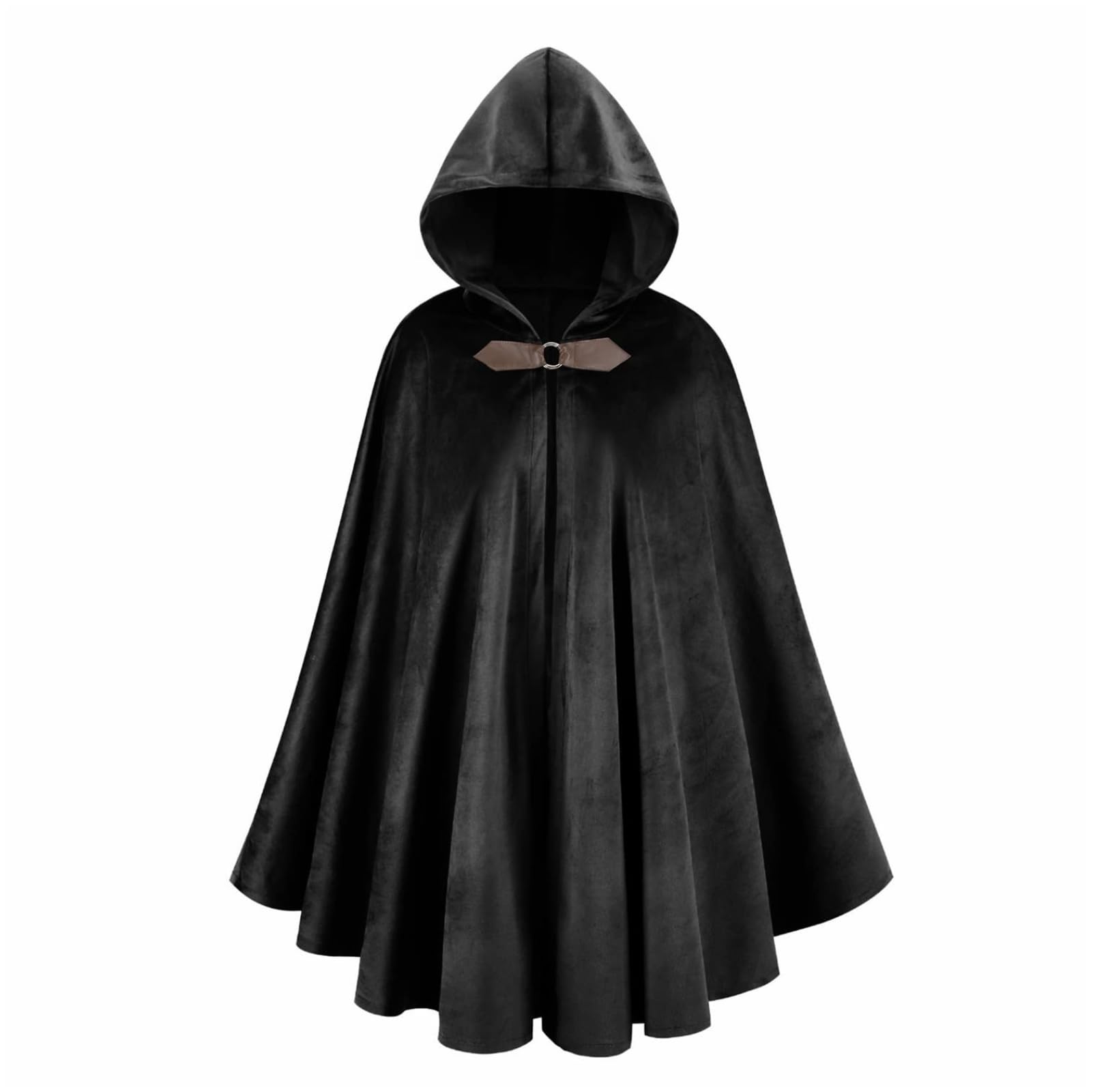 Medieval Cloak with Hood for Womens Mens, Vintage Velvet Renaissance Cape Adults Halloween Christmas Party Outfits