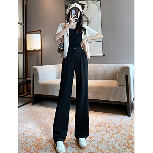 emperament Suit Pants Women's Autumn High Waist Sag Loose Straight Casual Slim Wide Leg Pants Professional Dress4