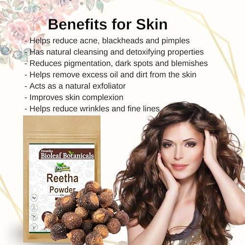 Image of Bioleaf Botanicals Organic Bhringraj & Reetha Powder 200gm - Ayurvedic Hair Care Blend for Strong, Shiny Hair & Scalp Health