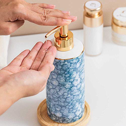 Layboo 390Ml Nordic Style Ceramic Hand Soap Dispenser, Decorative Liquid Soap & Lotion Dispenser Hand Soap Dispenser, For Kitchen Or Bathroom Countertops Shape O (Brown+Grey) #TOP2