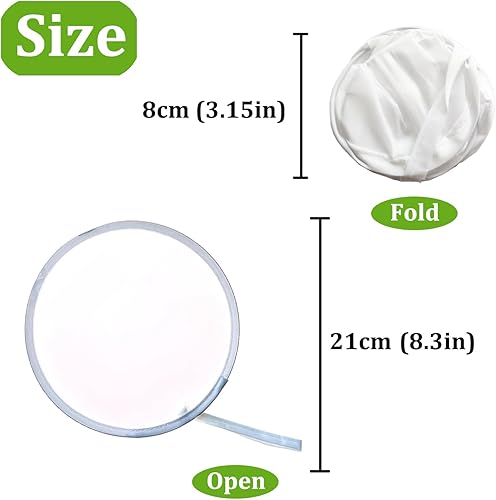 Miniatura 7 de MXY Abanico plegable de mano blanca para manualidades, abanicos de mano redondos en blanco, abanicos de decoración para manualidades, se puede