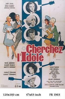 Johnny Hallyday affiche 1963 Cherchez L'Idole pour salon rétro