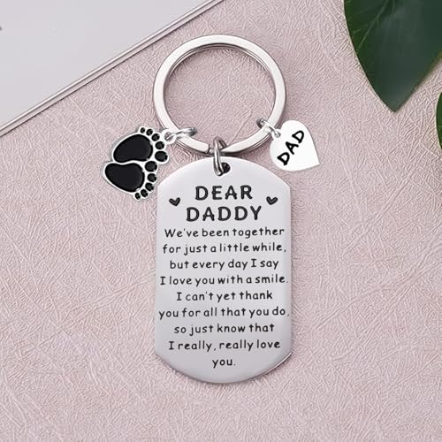 Image of New Dad Gifts First Time Dad Gifts Keychain 1st Fathers Day Gift for New Dads to be Best Father's Day Birthday Christmas Valentines Gift Ideas for Expectant Dads Husband Men Friend