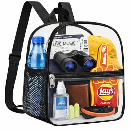 Image of Oraben Small Clear Backpack Stadium Approved 12X11x6, Waterproof Clear Bag Stadium Backpack for Concert Work Sport Event