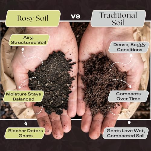 Image of Rosy Soil Aroid Soil Mix, Chunky Biochar Potting Mix, 4 Quarts | For Monstera, Philodendron, Anthurium & Tropical Plants - Peat-Free, Microbially Active, Superior Aeration & Drainage