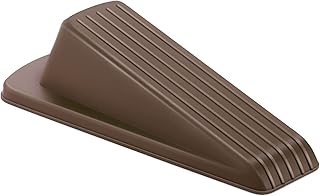 Crosize Door Stoppers for Floor Rubber Door Stop Wedge, Door Gaps and Prevent The Lock-Outs,Floor Sturdy Stackable Door Stop for Carpet Heavy Duty Door (Brown)
