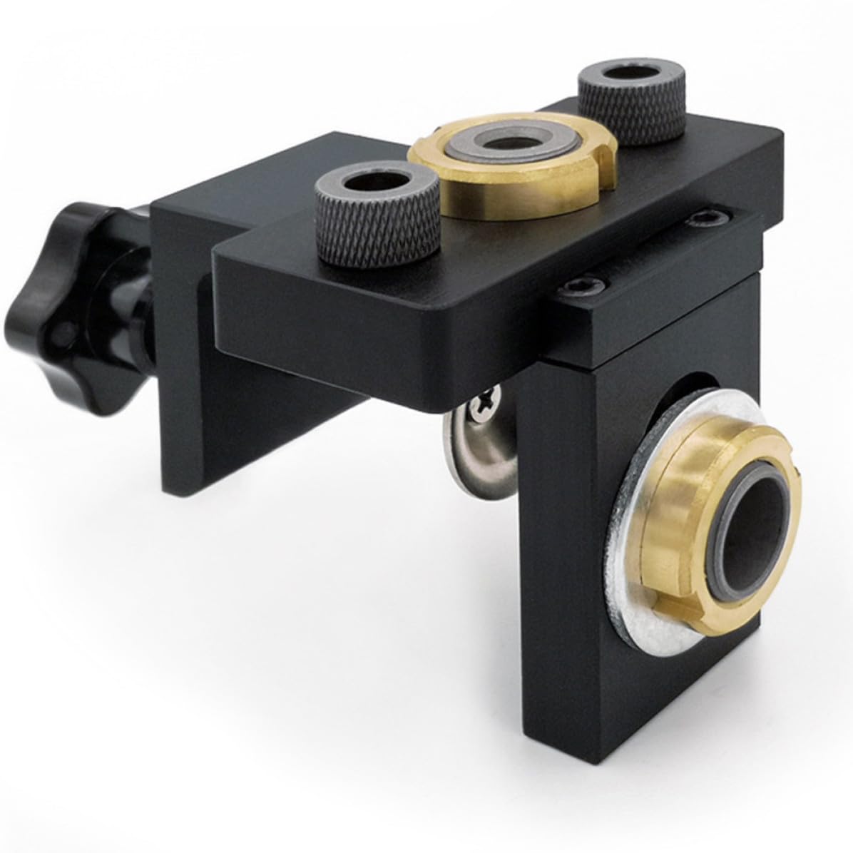 Localizador de Perforación para Carpintería, Localizador de Agujeros para Carpintería, Aleación de Aluminio y Madera, Negro, Herramienta de Dibujo Lineal, para Varios estilos