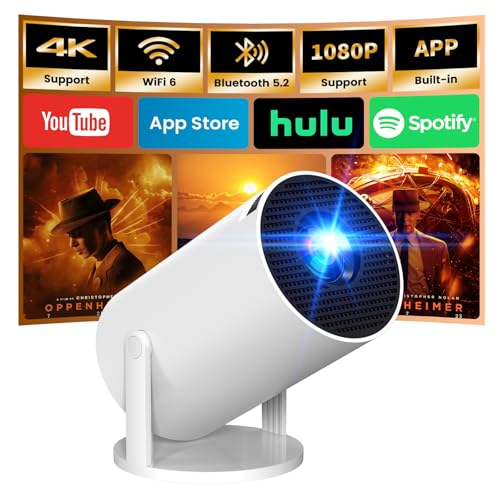 [App intégrée] Vidéoprojecteur 4K 1080P, Mini...