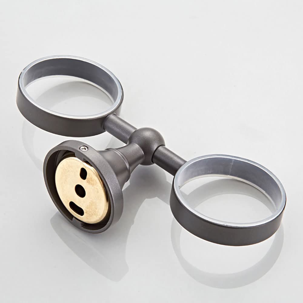 Portaspazzolino doppio, portabicchieri in ceramica montato a parete con 2 tazze in ceramica, supporto porta rasoio for bicchiere dentifricio, supporto organizer da appoggio for il bagno, materiale in