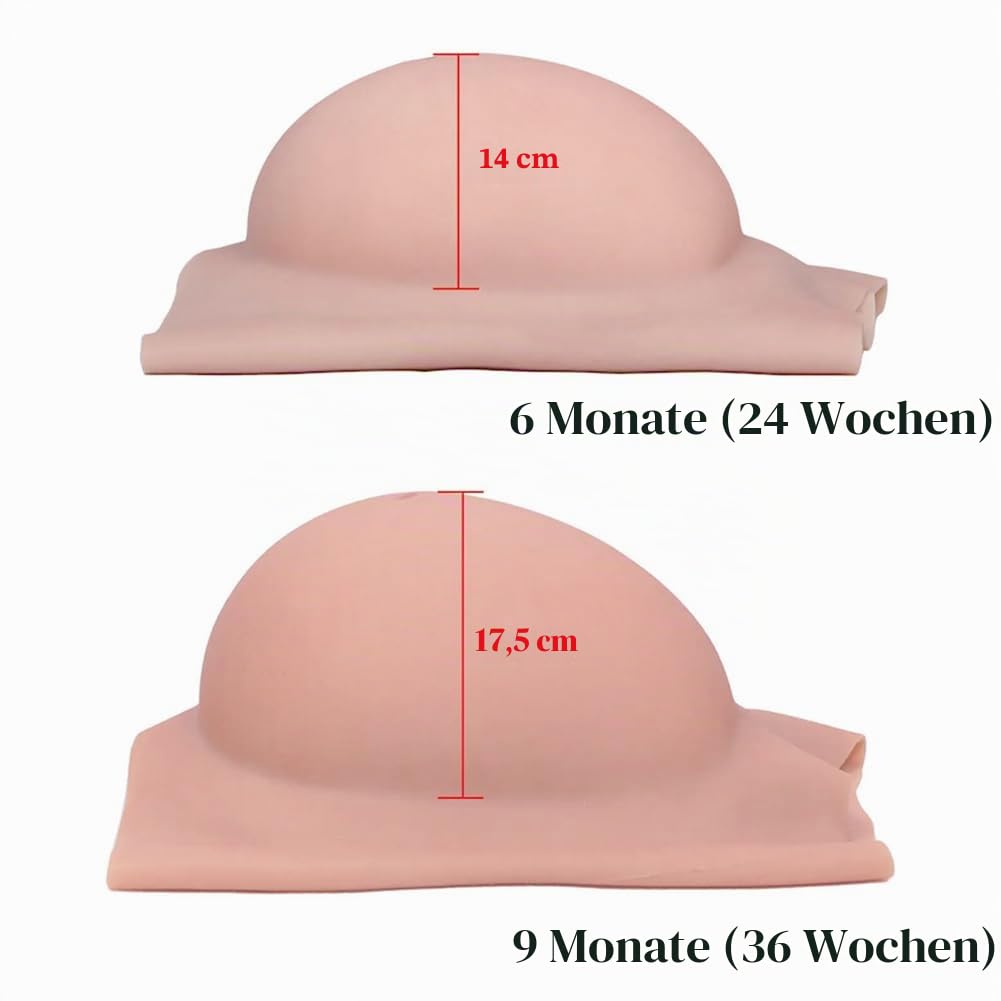 Künstlicher Schwangerschaftsbauch, künstliches Silikon, für Film und Fernseher, Requisiten, Cosplay, Fotografie (9 Monate/1,9 kg, Weiß)