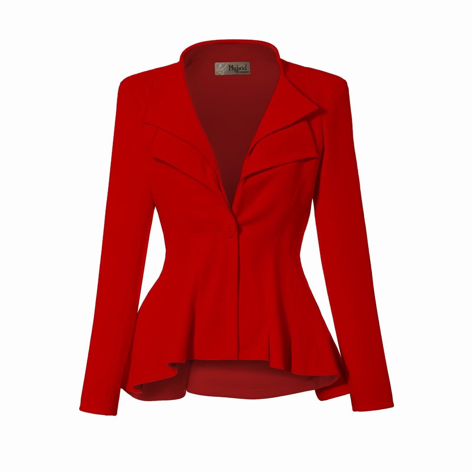 Hybrid & CompanyWomen's Casual Work Office Dressy Double Lapel Single Button Peplum Comfortable Blazer