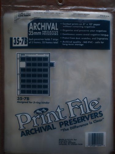 Archival 35mm Size Negative Pages Holds Seven Strips of Five Frames - 100