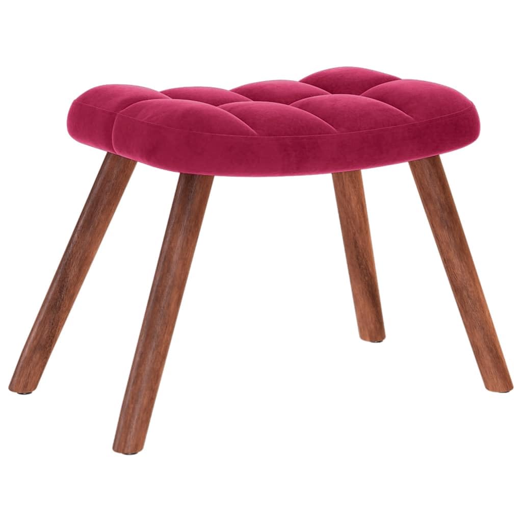 Poltrona relax con sgabello, comoda poltrona imbottita in velluto con piedini in legno, moderna poltrona con poggiapiedi, per soggiorno, camera da letto e ufficio, 61,5 x 69 x 95,5 cm