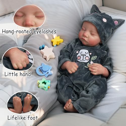 Muñeca Reborn Bebé Dormido 18 pulgadas Vinilo miniatura 3