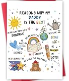 LiuuLi Cute Fathers Day Card from Son Daughter Kids for Daddy, Funny Daddy Gifts for Men on Father's Day Card, Reasons Why My Daddy Is the Best