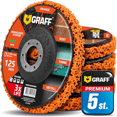 5 Pièces Disques de Nettoyage CSD 125mm Orange pour Métal Inox Acier - Disque de Décapage en Traitement de Surface de la Enlever la Rouille Peinture -...